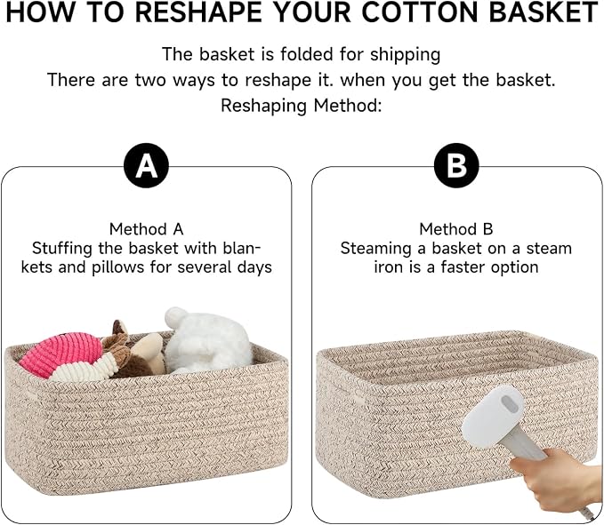 OIASKET 6 Pack Storage Baskets for Shelves, Small Baskets for Shelves, Cute Decorative Storage Bins, Organizer Basket for Gifts Empty, 11.8''Lx7.8''Wx4.7''H-Brown
