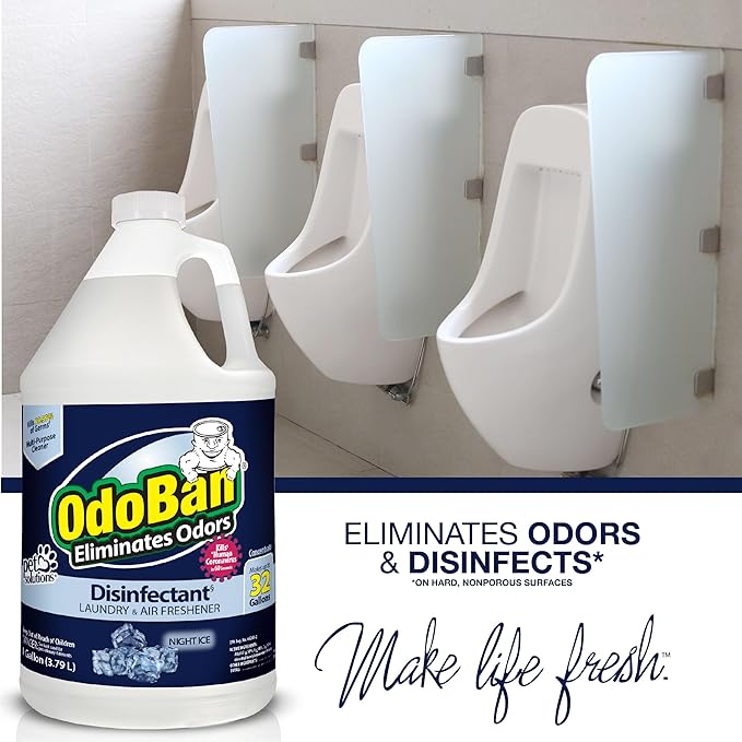 OdoBan Disinfectant Concentrate and Odor Eliminator, Made in the USA, Night Ice Scent, 4 Gallons