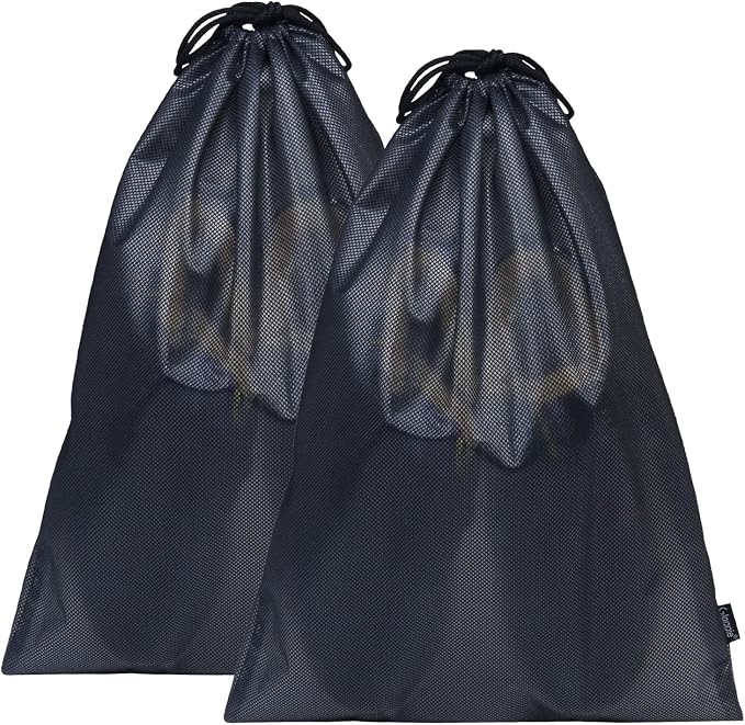 Gloppie Shoe Bags for Travel, (2-Pack) Shoe Storage Bag with Drawstring, Packing Organizer for Sneakers, Gym, Luggage, Closet, Weekender Overnight Travel Essentials