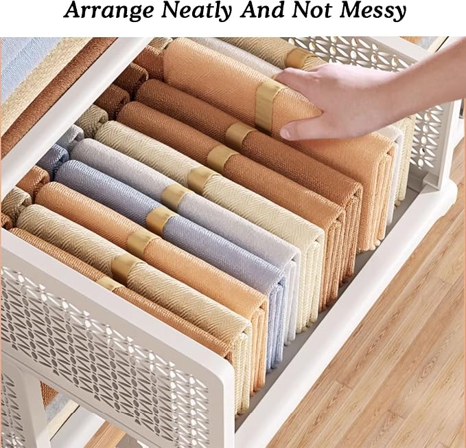 2-layer Pull Out Storage Basket,Stackable Storage Bins,Wardrobe Organizer,5kg Weight Capacity,for Kitchen Pantry Bathroom Cabinets(44x24.5x38cm)