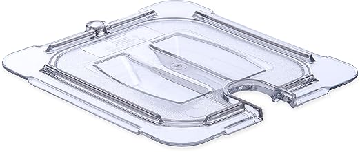 Carlisle FoodService Products Storplus 1/4 Size Notched Universal Food Pan Lid with Molded Handle for Catering, Buffets, and Restaurants, Polycarbonate, Clear, (Pack of 6)