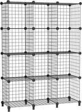 AWTATOS Wire Cube Storage, Closet Organizer, 12 Cube Storage Shelf, Black | Metal Cube Storage Shelves Bookshelf, Portable Closet Clothes Organizer, Wire Shelving for Bedroom, Home, Office