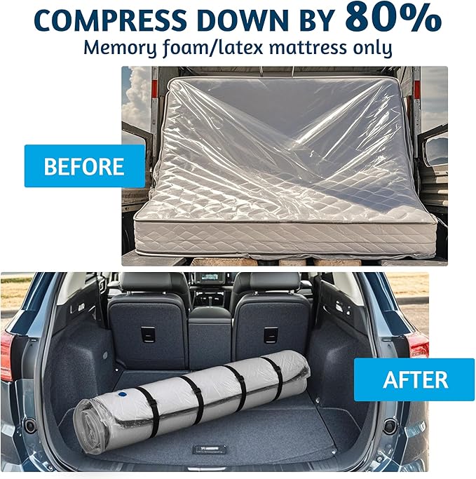 Vacuum Mattress Bag for Memory Foam and Latex - Sealed for Easy Movement, Transport and Storage (Queen/Full/Full-XL)