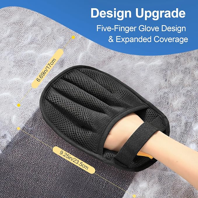 Pet Hair Removal Tool for Cats & Dogs, New Upgraded Electrostatic Gloves for Pet Hair, Reusable Pet Hair Remover Tool for Couch, Furniture, Carpet, Curtain & Car Seat (Blue)