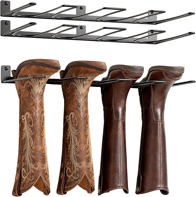 ORLESS Wader Hangers 6-Pair Boot Rack Garage Storage, Cowboy Boot Holder, Metal Wire Organizer for Entryway