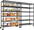 2Pack Wire Shelving 1500lbs 6 Tier Storage Shelves with Wheels NSF Certified Heavy Duty Steel Metal Shelf Adjustable Rolling Rack Kitchen Garage Closet Pantry Laundry 36" Wx16 Dx79 H