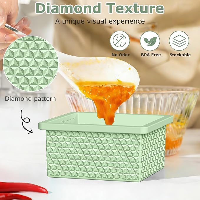 6 Pack-Silicone Freezer Tray with Lid-Stackable Soup Freezer Container Molds,2-Cup Ice Cube Trays for Perfect Portion Control,Food Storage & Meal Prep,Oven & Dishwasher Safe