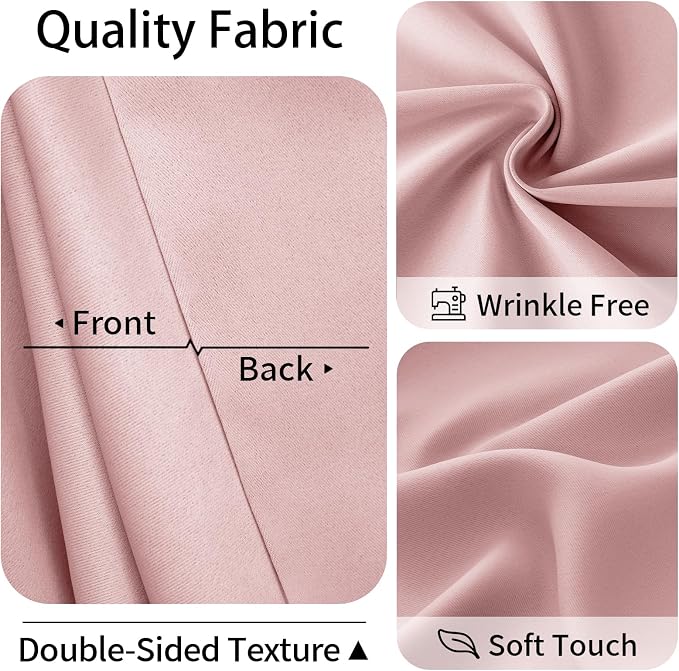 Vatge Door Curtains for Doorways Privacy, Magnetic Doorway Curtains with Rod, Temporary Door and Room Dividers for Bedroom/Hallway/Nursery, 1 Panel, W42 x L80, Pink