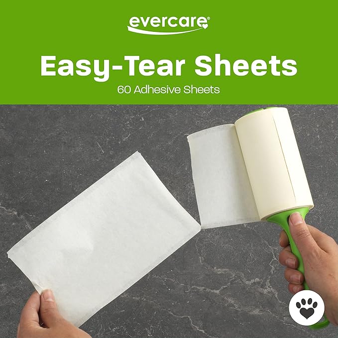 Evercare Pet Lint Roller Refill Extra Sticky All Purpose, 6 Pack, 60 Sheets Each (360 Total)