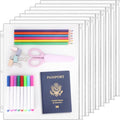 Antner 8 Pack Clear Letter Size Binder Pockets 3 Ring Binder Zipper Pouch Document Organizer, Waterproof PVC 3-Hole Loose Leaf File Bags Insert Sleeves Page Sheet Protectors Business Office Supplies