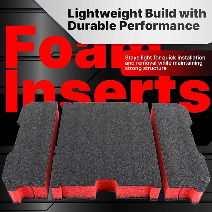 Foam Inserts Compatible with 8424 Series Tool Box, 60mm Customizable Red & Black Foam Inserts, DIY Cut-to-Fit Protection