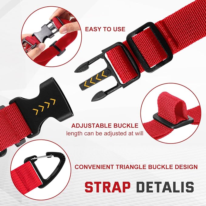 12 Pack 17 Inch Adjustable Extension Cord Holder Organizer with Triangle Clips for Garage Organization and Storage Heavy Duty Extension Cord Hanger for Men Workshop (Red)