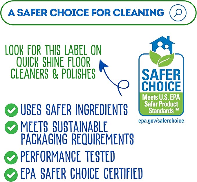Quick Shine Multi-Surface Floor Finish-Polish 27oz-2pk | Safer Choice, No PFAS, pH Neutral Clean Shine Technology | Squirt & Spread | For Wood, Laminate, LVP, LVT, Tile & Stone | Made in USA