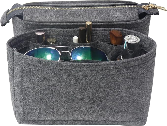 Bag Organizer, Bag Shaper Purse Insert Felt Organizer Fit in NeoNoe Noé and other Bucket Bags - grey