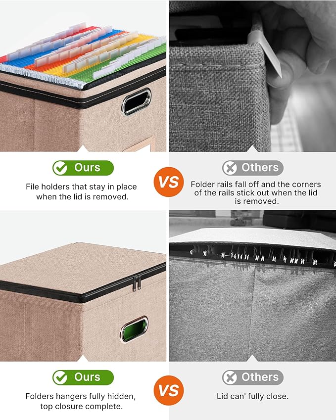 Oterri File Organizer Boxes with Lids, File Box with Mesh Pockets, Document Organizer Box for Letter Size Folders, Zippers Important Document Organizer (Coral, Small-2 Pack Without Folders)