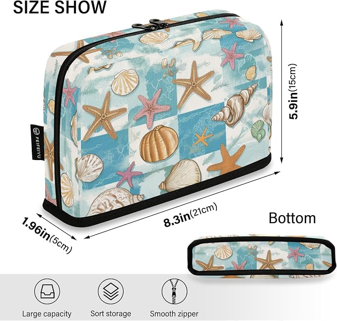 Wusikd Pencil Pouch Storage Pouch Seashells Pencil Case Large Capacity Desk Organizer Stationery Makeup Bag Marker Starfish Big Pen Case for Teen Boys Girls School Students