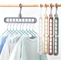 9 Space-Saving Hangers Heavy-Duty PP Plastic Tiered Hanger Organizer with Non-Slip Foldable Design, for Closet (Random, 10)