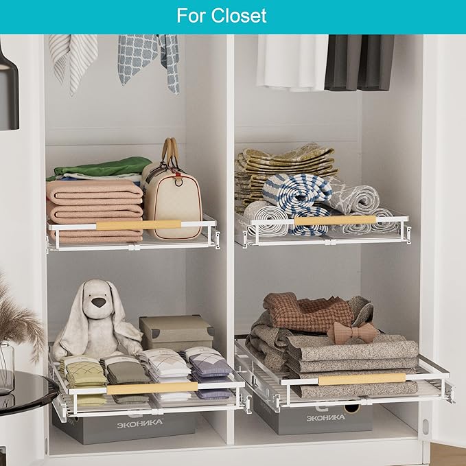iPEGTOP 3 Pack Pull Out Cabinet Drawer Shelf Organizer, Extendable Sliding Slide Out Pantry Shelves Storage Heavy Duty for Kitchen Cabinets Under Sink, Adjustable Width 17.1~28" W x 22.5" D