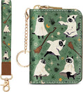 Blusabaca Women Credit Card Holder, Small RFID Wallet with Wristlet Strap | Removable Keychain, Case with Zipper, Vegan PU Leather, Cash Coin Pocket, Business Accordion Purse, Ladies Female Gift