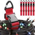 6 Pack 17 Inch Adjustable Extension Cord Holder Organizer with Triangle Clips for Garage Organization and Storage Heavy Duty Extension Cord Hanger for Men Workshop (Red)