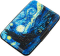 Credit Card Holder for Women Men RFID Blocking Metal Wallet Slim Business Aluminum ID Hard Case (van Gogh The Starry Night)