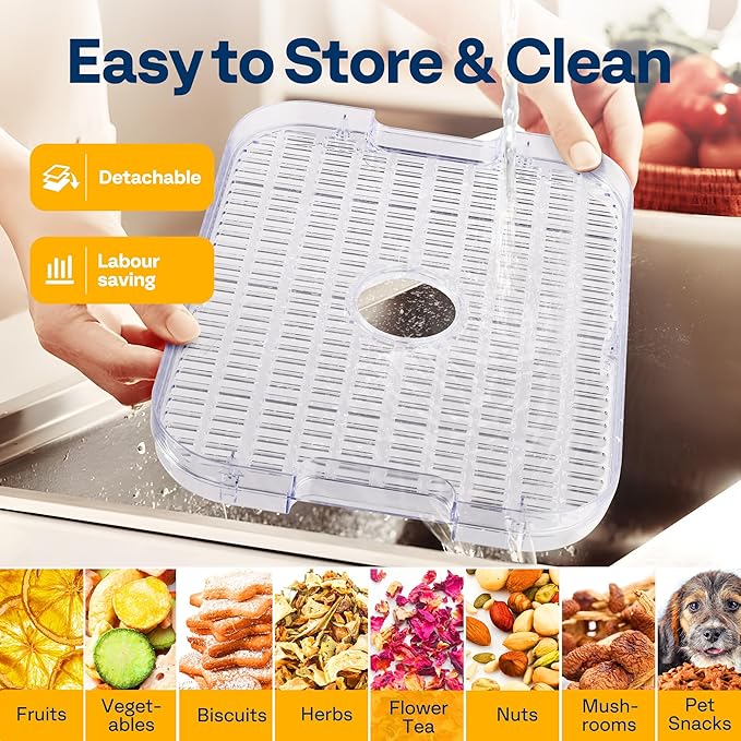 VIVOHOME Electric 5 Trays Food Dehydrator Machine, 400W Hydrator Machine with 72H Digital Timer and Temperature Control for Fruit Vegetable Meat Jerky Herb Beef Mushroom, White