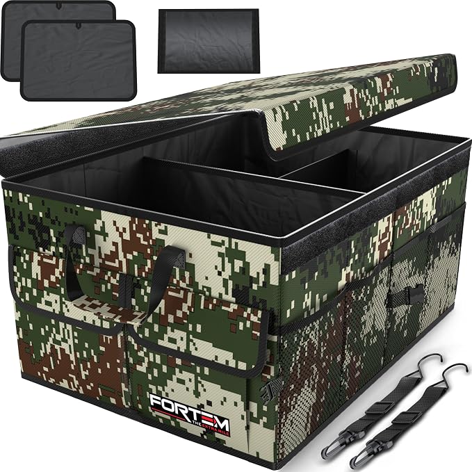 FORTEM Trunk Organizer For SUV Car Trunk Organizer, Foldable Storage, Car Accessories for Women Men, Collapsible Bag, 600D Oxford, Non Slip Bottom, Straps, Soft Cover (65L)