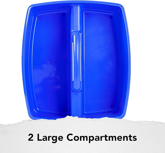 Storex 2-Compartment Large Craft Caddy – Multipurpose Classroom Organizer with Handle, Assorted Colors, 6-Pack (00948A06C)