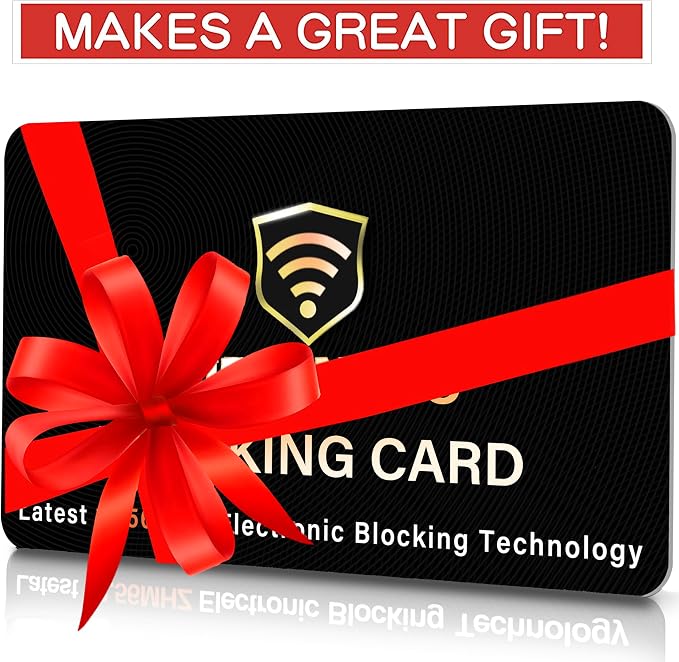 SaiTech IT 2 Pack RFID Blocking Card for Credit Debit ID Card, Black | Slim Anti-Theft Contactless NFC RFID Blocker Protector, Easily Fit into Wallet and Purse, for Men & Women