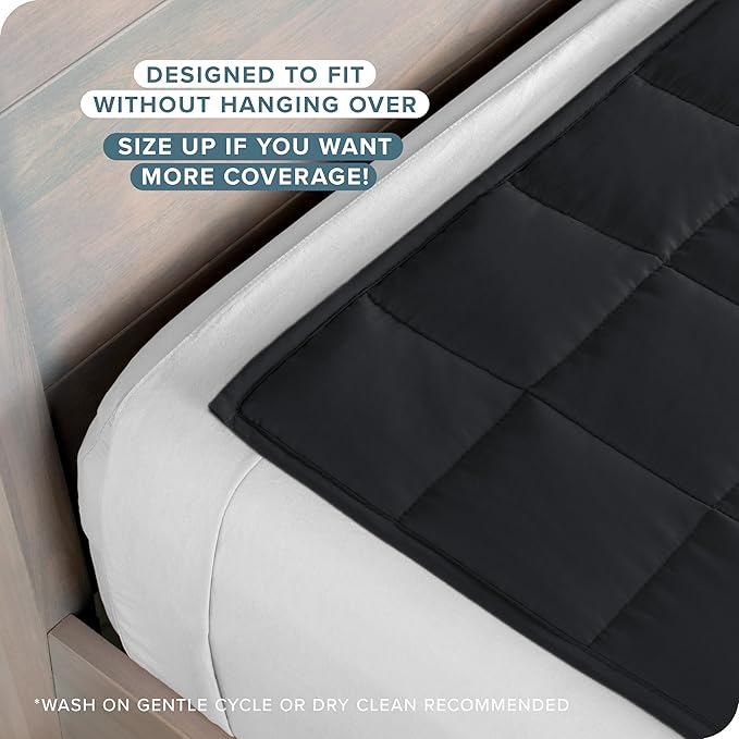 Bare Home Weighted Blanket Full or Queen Size 15lb (48" x 72") for Adults - All-Natural 100% Cotton - Premium Heavy Blanket Nontoxic Glass Beads (Black, 48"x72")