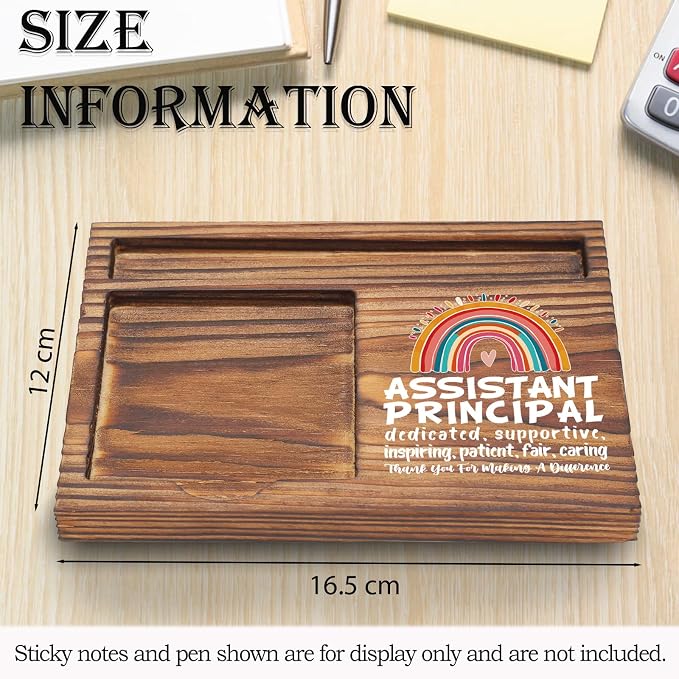 Assistant Principal Appreciation Gift Sticky Note Holder, Thank You Encouragement Desk Accessory for Teacher Coworker, Principal Appreciation Week Office Desk Item TZP180
