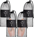 Shappy 4 Pcs Pointe Shoes Bag Mesh Dance Shoe Storage Ballet Accessories for Women Girls, Drawstring Pouch