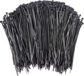 1000 Pcs Black Zip Ties, 3 Inch Small Self-Locking Nylon Cable Ties, Premium Thin Plastic Wraps Wire Ties for Indoor and Outdoor (Black)