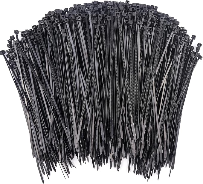1000 Pcs Black Zip Ties, 3 Inch Small Self-Locking Nylon Cable Ties, Premium Thin Plastic Wraps Wire Ties for Indoor and Outdoor (Black)