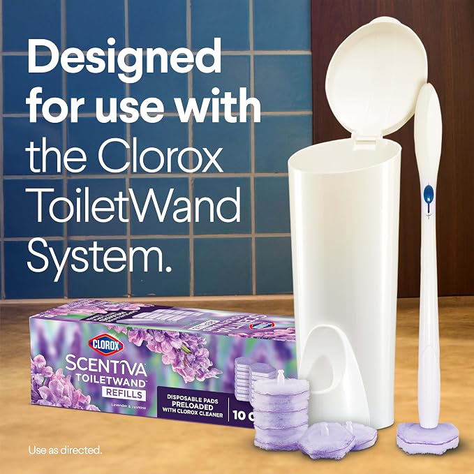 Clorox Scentiva ToiletWand Refills, Lavender and Jasmine, 10 Count