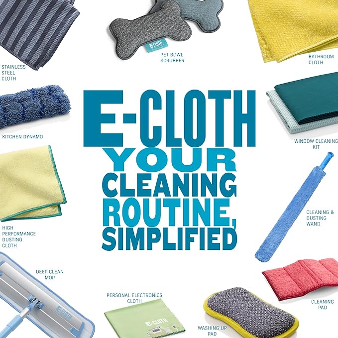 E-Cloth Bathroom Cleaning Kit, Premium Microfiber Cleaning Cloth, Ideal Bathroom, Shower and Bathtub Cleaner, Washable and Reusable, 100 Wash Guarantee