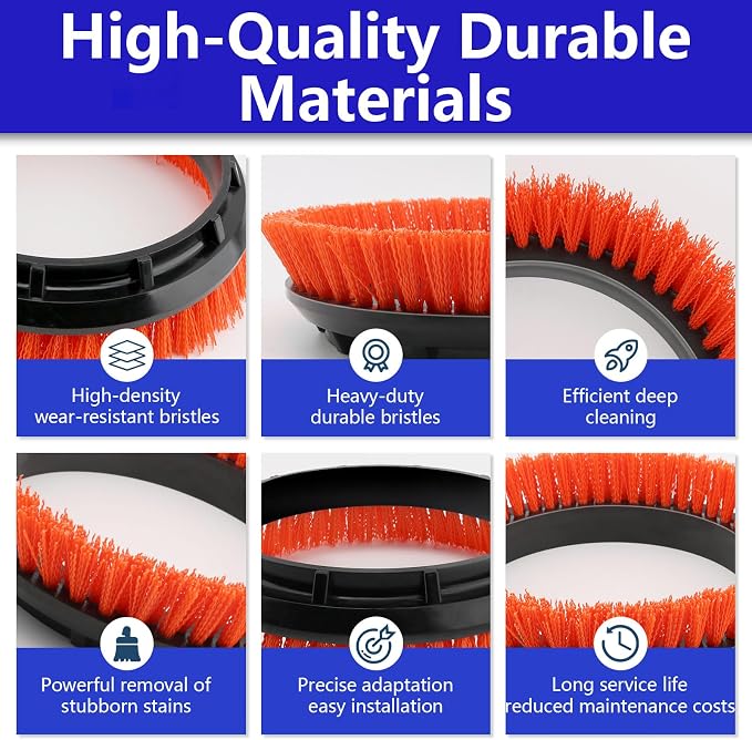 237047 Orange Tile and Resilient Floor Scrub Brush for Oreck Bissell,2 Pack | for Oreck Commercial ORB550MC, ORB600MW and ORB700MC Orbiter Floor Machines for Bissell BGEM9000, Heavy-Duty Brush,10.5 in