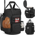Baseball Bucket Bag, Softball Coaches Bags Fit 6 Gallon Buket | Baseball Coaching Accessories Organizer with Anti-Slip Bottom & Multiple Pockets for Bat, Gloves, Scoreboards