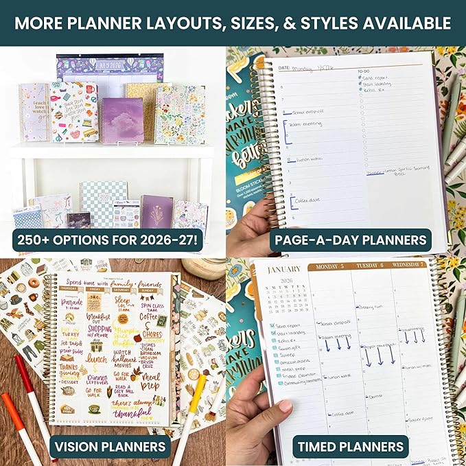 bloom daily planners 2026-2027 Planner (8.5” x 11") 13 Month Academic Year Organizer (July 2026 - July 2027) - Weekly & Monthly Agenda Book with Stickers & Tabs - Coastal Calm