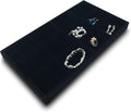 The Display Guys - Stackable Jewelry Tray and Organizer - for Drawers, Dressers, Store Display (12 Compartments, Black Velvet)