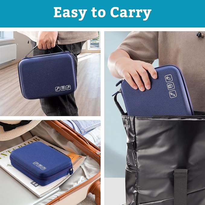 ProCase Diabetes Travel Case for Diabetic Supplies -Navy | Hard Storage Bag for Glucose Meter, Insulin Pen, Test Strips, Syringes, Needles & More; Organizer for Diabetic Care Kits