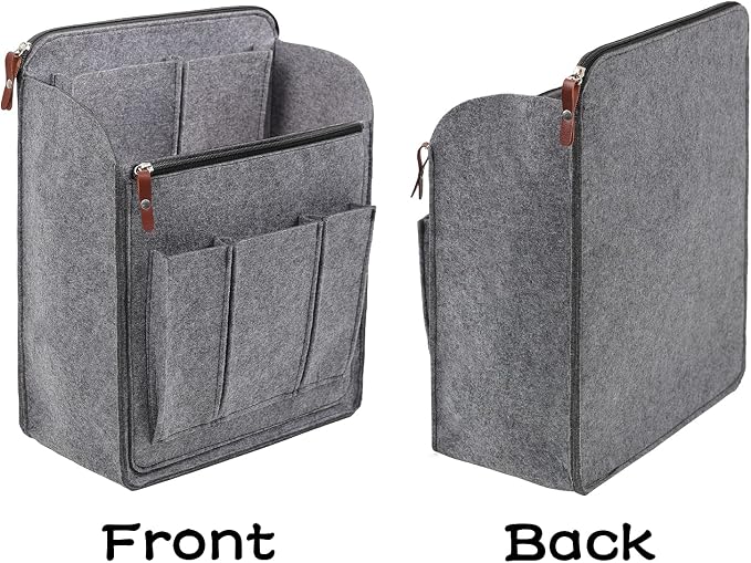 Surblue Felt Backpack Organizer Insert for Travel Rucksack and Daypack, Bag Insert Liner Pocket with Zipper, Large Capacity Divider Foldable Shoulder Bag Organizer for Men and Women, (Grey, XL)