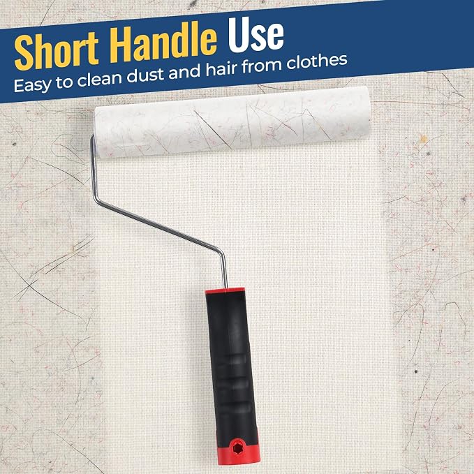 Lint Rollers for Pet Hair Extra Sticky, 9.45" Wide Large Lint Roller, 240 Adhesive Sheets Rollers, 51" Long Handle Sticky Mop for Carpets, Clothing, Floor, Bed, Home Cleaning, Loving Pet Owners
