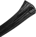 Cable Management Sleeve, Split Design, 10FT - 1/4 Inch, Black | Cord Protectors from Pets | Heat & Abrasion Resistant Wire Loom | Automotive Wiring & Home Office Cable Organization