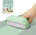 Reusable Lint Roller for Pet Hair Extra Sticky, Washable Silicone Lint Roller Reusable for Clothes, Mini Travel Size Portable Sticky Lint Roller with Handle & Hanging Loop, Green 1 Pack