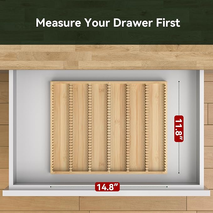 for Nespresso Vertuo Capsules Bamboo Coffee Pod Drawer Organizer | 14.84" Wx11.81" Dx1.54" H 48 Big or 60 Small Pods Holder for Counter