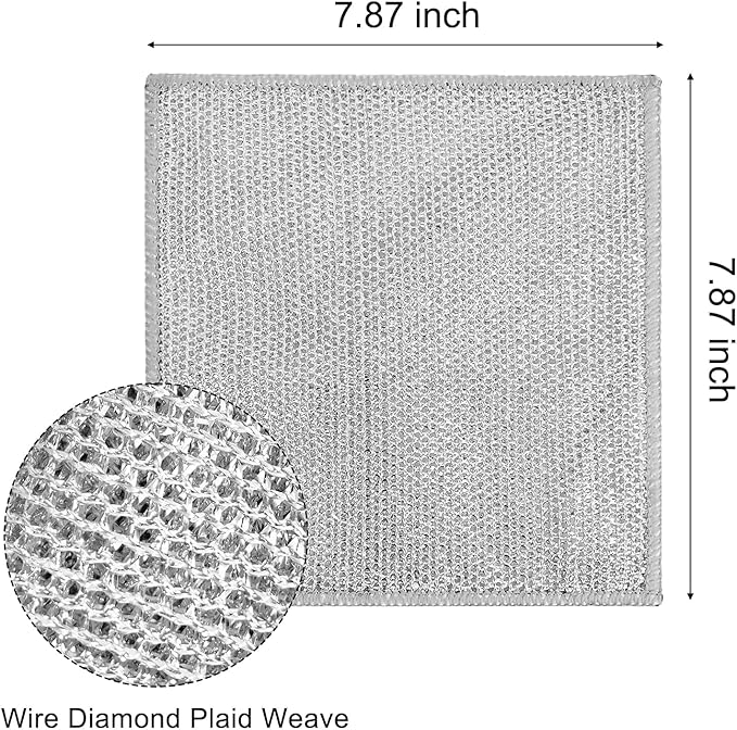 2024 New Multipurpose Wire Miracle Cleaning,Wire dishwashing, Non Scratch Wire Dishcloth,Dish Towels for Kitchen Sinks Dishes Stove Tops,ClothsMultifunctional Wire Dishwashing Rags for Wet and Dry