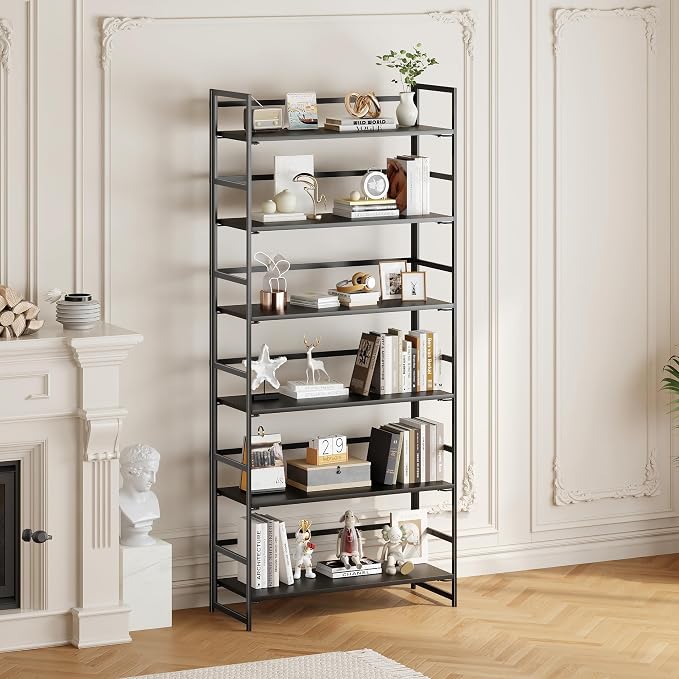 BHG Vintage Multifunctional Folding Bookshelf, No-Assembly Plant Stand Storage Rack Shelves for Home Office