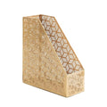 Deco 79 Metal Geometric Single Slot Magazine Holder with Laser Carved Design, 5" x 10" x 12", Gold