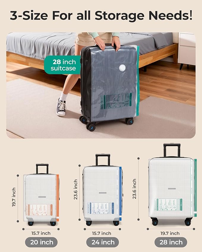 BAGSMART Vacuum Bags for Travel with Rechargeable Air Pump, Portable Space Saver Bags for Travel & Home, Vacuum Compression Seal Bag for Clothing, Blanket, 18 Pack Multicolor
